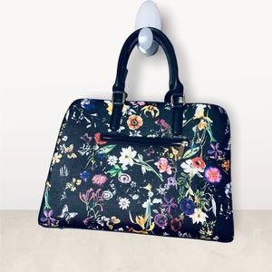 Black purse/shoulder bag with flowers by Dasein